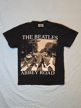 The Beatles Black Abbey Road Single Stitch Full Graphic T Shirt Vintage Y2K